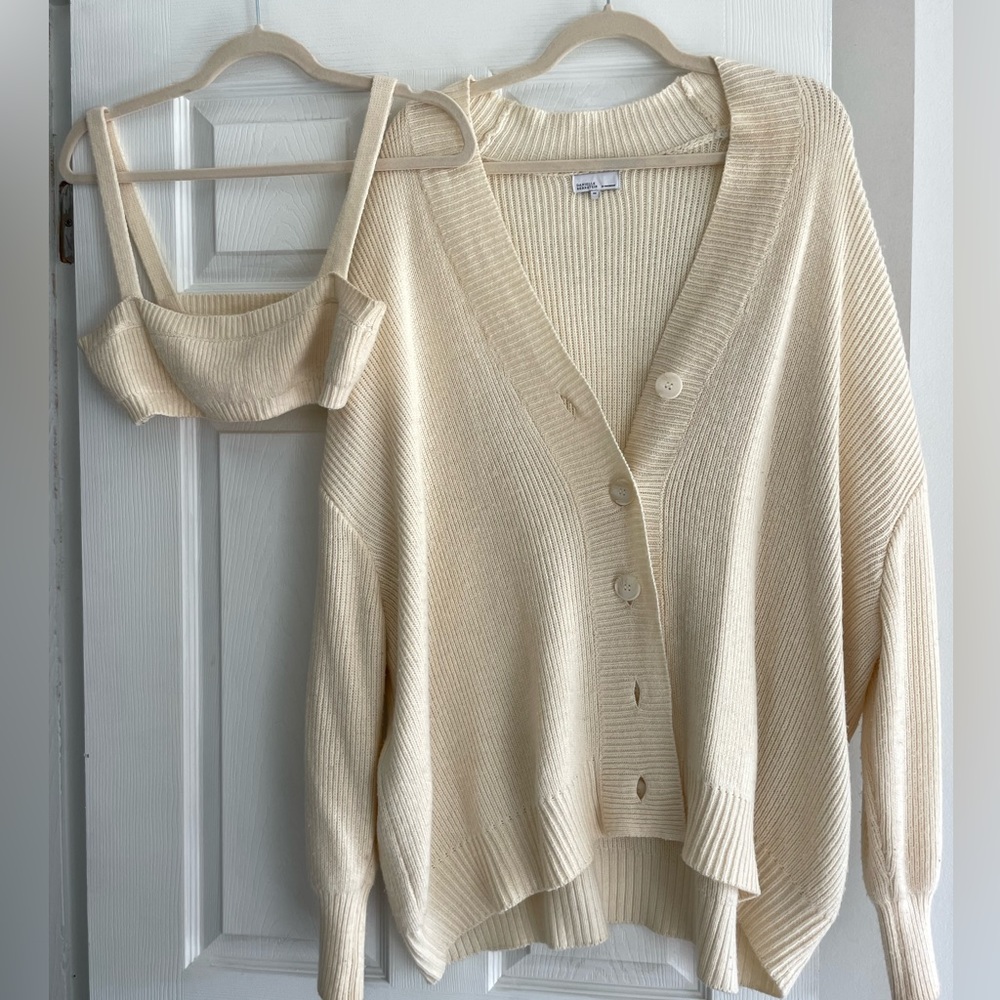 WeWoreWhat oversized cardigan & bralette set
